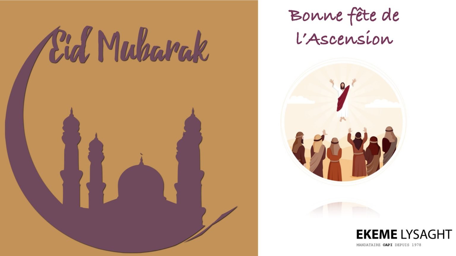 Bonnes fêtes du Ramadan et de l’Ascension à tous les musulmans et chrétiens du monde